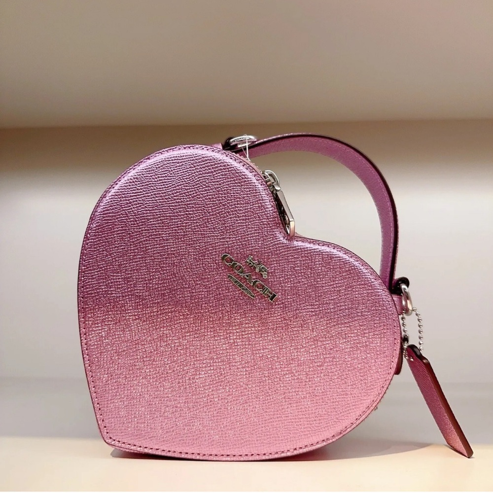 Heart-shaped Coach leather purse